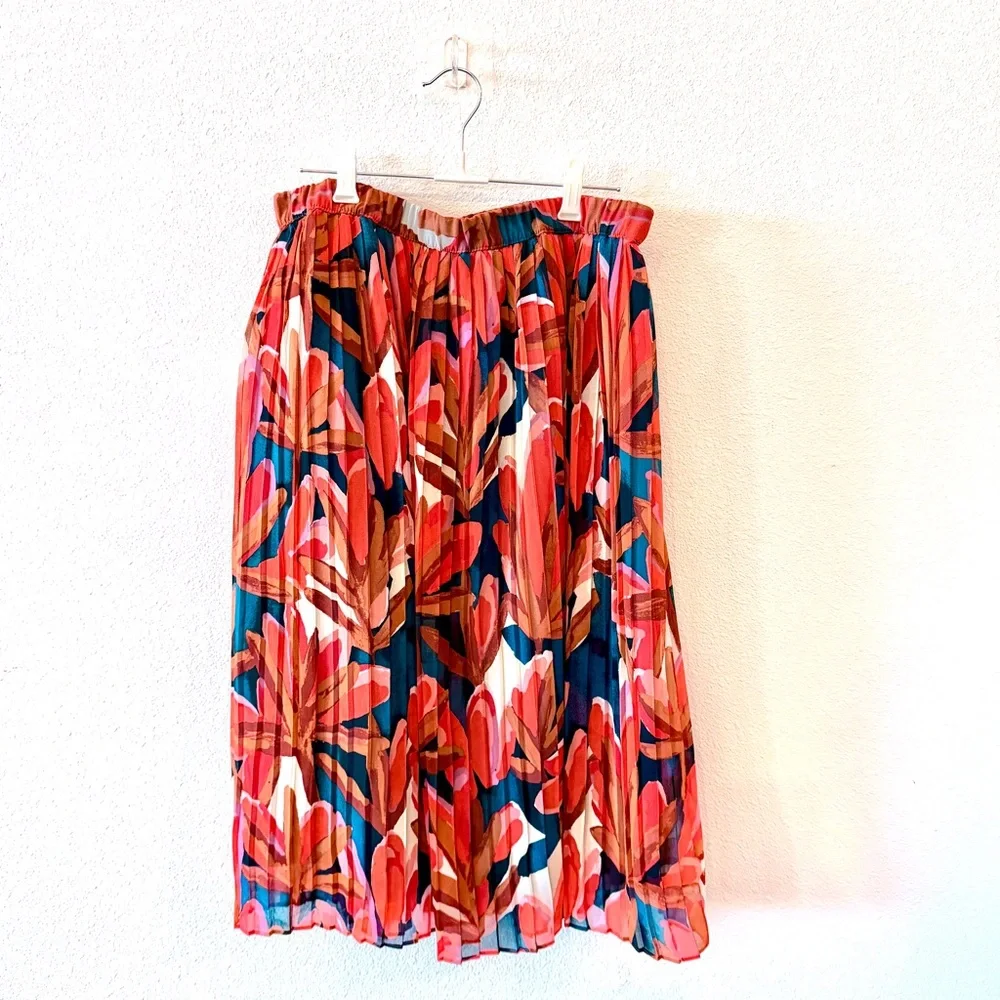 "Who What Wear" Red and Orange Multi Color A-Line Skirt - Picture 2 of 5